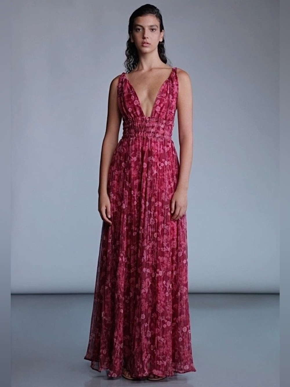 Sabina Musayev Adhara Sleeveless V-Neck Dress Large NWT